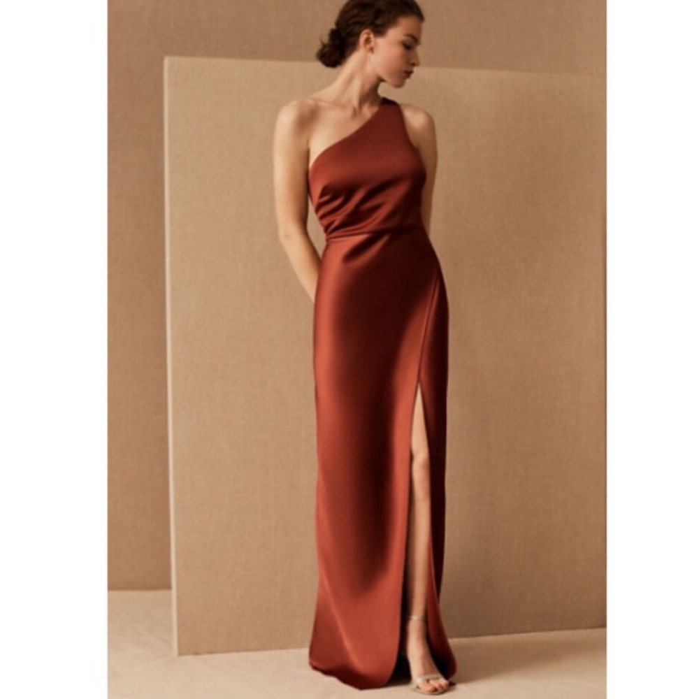 BHLDN One-Shoulder Rust Wedding Dress